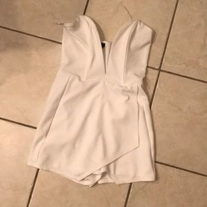 White deep v romper